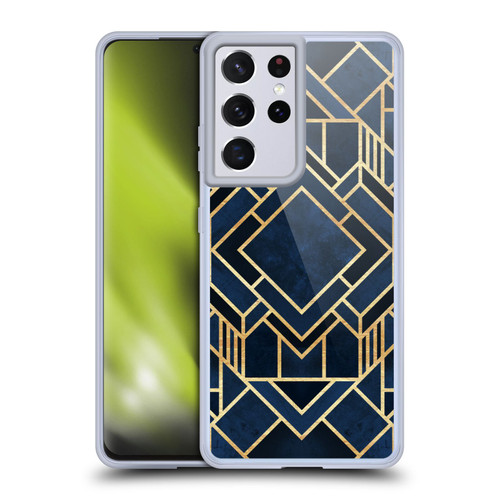 Elisabeth Fredriksson Geometric Design And Pattern Art Deco Fancy Blue Soft Gel Case for Samsung Galaxy S21 Ultra 5G & MagSafe