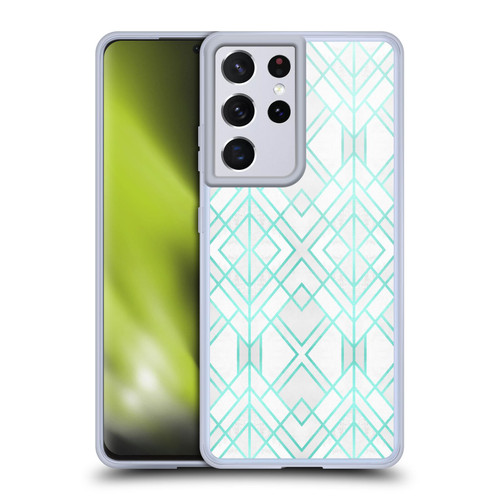 Elisabeth Fredriksson Geometric Design And Pattern Turquoise Geo Soft Gel Case for Samsung Galaxy S21 Ultra 5G & MagSafe