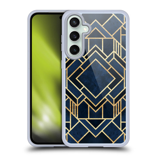Elisabeth Fredriksson Geometric Design And Pattern Art Deco Fancy Blue Soft Gel Case for Samsung Galaxy S23 FE 5G & MagSafe