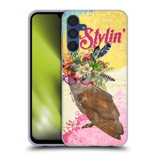 Duirwaigh Boho Animals Owl Soft Gel Case for Samsung Galaxy A15 & MagSafe