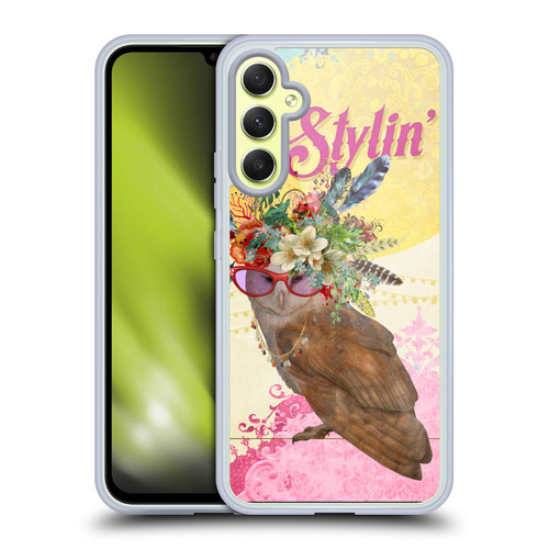 Duirwaigh Boho Animals Owl Soft Gel Case for Samsung Galaxy A34 5G