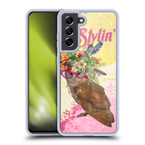 Duirwaigh Boho Animals Owl Soft Gel Case for Samsung Galaxy S21 FE 5G & MagSafe