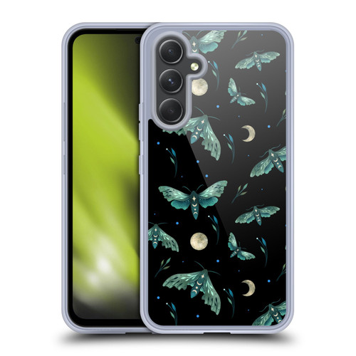 Episodic Drawing Art Lime Hawk Moth Pattern Soft Gel Case for Samsung Galaxy A54 5G