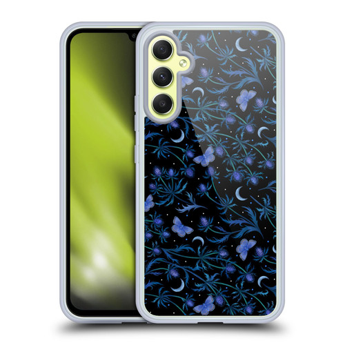Episodic Drawing Pattern Blue Thistle Soft Gel Case for Samsung Galaxy A34 5G