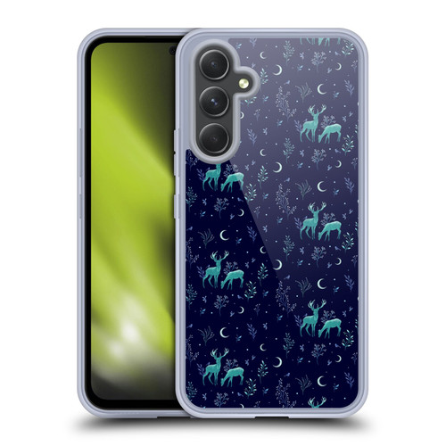 Episodic Drawing Pattern Deers In The Moonlight Soft Gel Case for Samsung Galaxy A54 5G