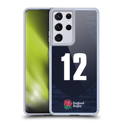 England Rugby Union 2020/21 Players Away Kit Position 12 Soft Gel Case for Samsung Galaxy S21 Ultra 5G & MagSafe