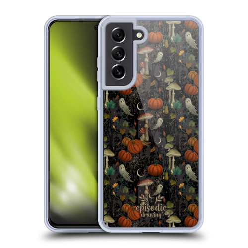 Episodic Drawing Spooky Patterns Whimsy Halloween Pumpkin Soft Gel Case for Samsung Galaxy S21 FE 5G & MagSafe