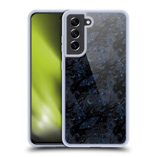 Episodic Drawing Spooky Patterns Witch Moth Soft Gel Case for Samsung Galaxy S21 FE 5G & MagSafe
