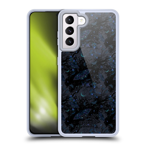 Episodic Drawing Spooky Patterns Witch Moth Soft Gel Case for Samsung Galaxy S21 5G & MagSafe