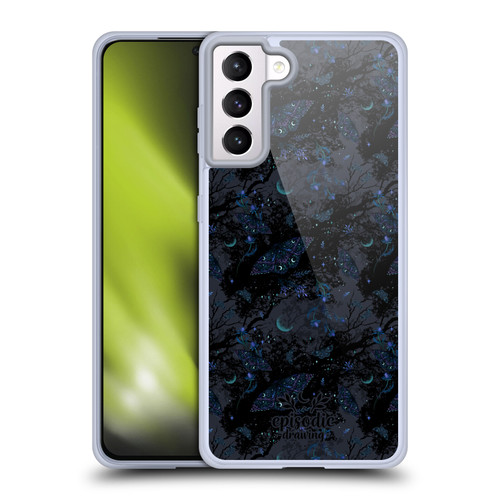 Episodic Drawing Spooky Patterns Witch Moth Soft Gel Case for Samsung Galaxy S21+ 5G & MagSafe