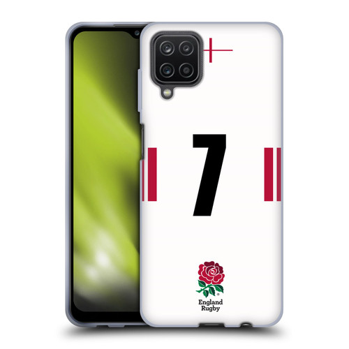 England Rugby Union 2022/23 Players Home Kit Position 7 Soft Gel Case for Samsung Galaxy A12 (2020)