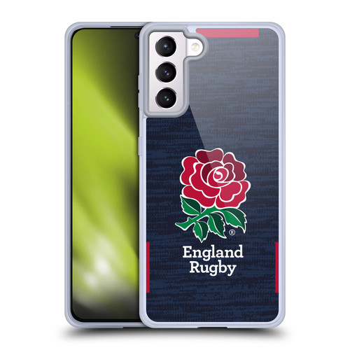England Rugby Union 2020/21 Crest Kit Away Soft Gel Case for Samsung Galaxy S21+ 5G & MagSafe