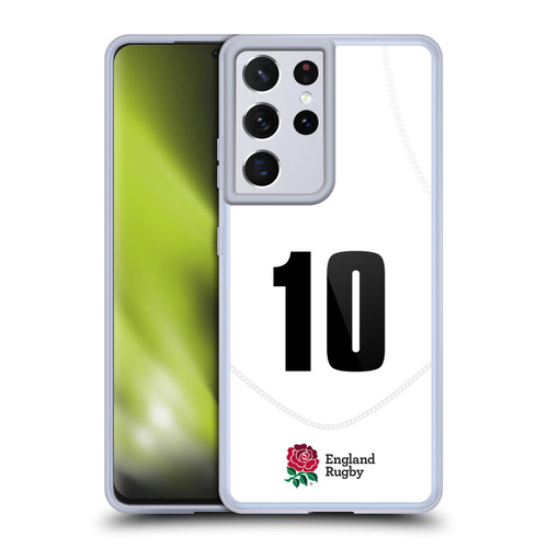 England Rugby Union 2020/21 Players Home Kit Position 10 Soft Gel Case for Samsung Galaxy S21 Ultra 5G & MagSafe