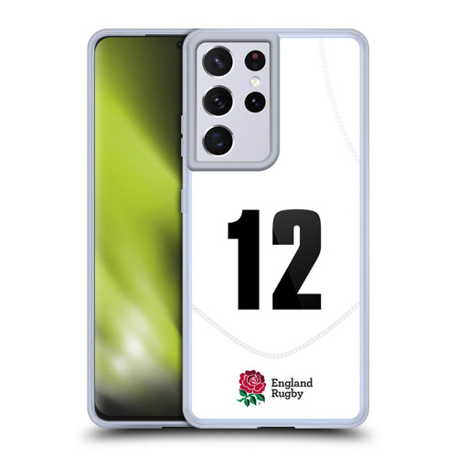 England Rugby Union 2020/21 Players Home Kit Position 12 Soft Gel Case for Samsung Galaxy S21 Ultra 5G & MagSafe