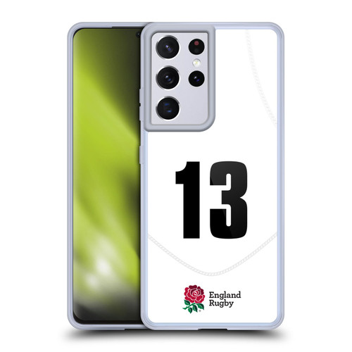 England Rugby Union 2020/21 Players Home Kit Position 13 Soft Gel Case for Samsung Galaxy S21 Ultra 5G & MagSafe