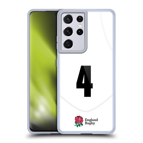 England Rugby Union 2020/21 Players Home Kit Position 4 Soft Gel Case for Samsung Galaxy S21 Ultra 5G & MagSafe