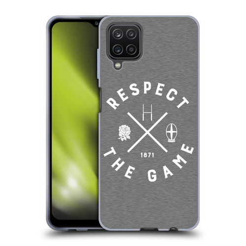 England Rugby Union Typography  Respect The Game Soft Gel Case for Samsung Galaxy A12 (2020)
