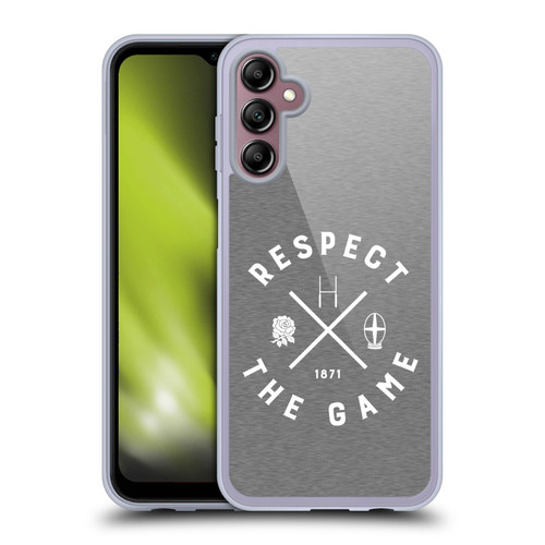 England Rugby Union Typography  Respect The Game Soft Gel Case for Samsung Galaxy A14 5G