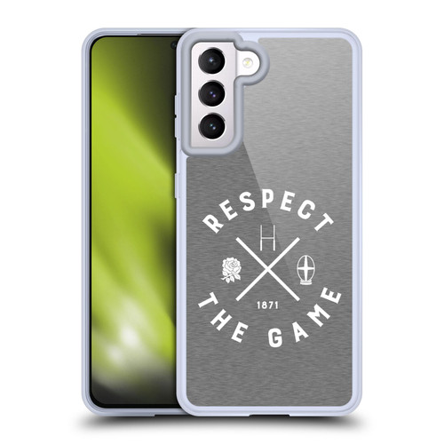 England Rugby Union Typography  Respect The Game Soft Gel Case for Samsung Galaxy S21 5G & MagSafe