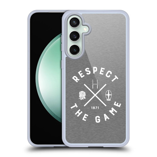 England Rugby Union Typography  Respect The Game Soft Gel Case for Samsung Galaxy S23 FE 5G & MagSafe