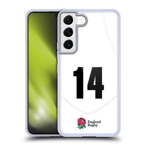 England Rugby Union 2020/21 Players Home Kit Position 14 Soft Gel Case for Samsung Galaxy S22 5G & MagSafe
