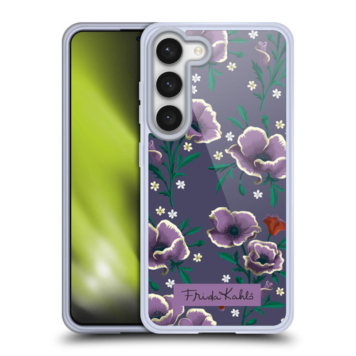 Frida Kahlo Flowers Purple Soft Gel Case for Samsung Galaxy S23 5G & MagSafe