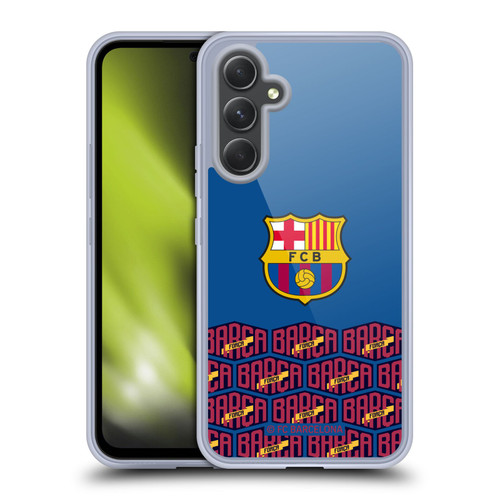 FC Barcelona Forca Barca Logo And Pattern Soft Gel Case for Samsung Galaxy A54 5G