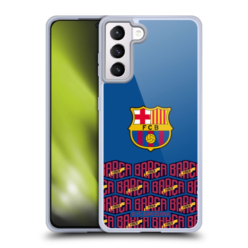 FC Barcelona Forca Barca Logo And Pattern Soft Gel Case for Samsung Galaxy S21+ 5G & MagSafe