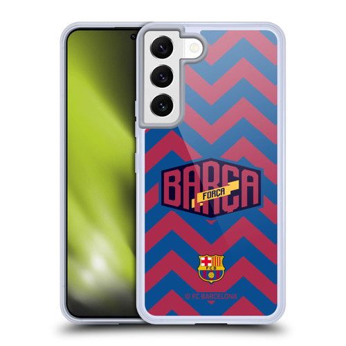 FC Barcelona Forca Barca Zigzag Soft Gel Case for Samsung Galaxy S22 5G & MagSafe