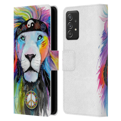 Pixie Cold Cats Hippy Lion Leather Book Wallet Case Cover For Samsung Galaxy A52 / A52s / 5G (2021)