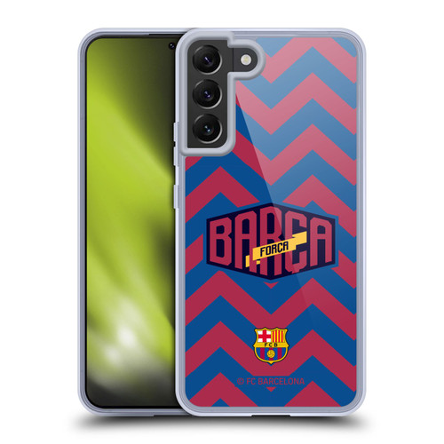 FC Barcelona Forca Barca Zigzag Soft Gel Case for Samsung Galaxy S22+ 5G & MagSafe