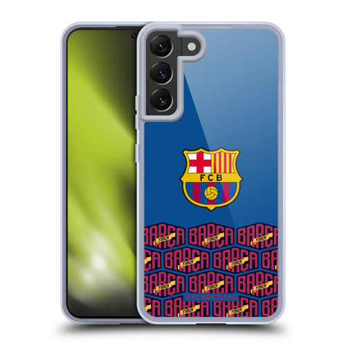 FC Barcelona Forca Barca Logo And Pattern Soft Gel Case for Samsung Galaxy S22+ 5G & MagSafe