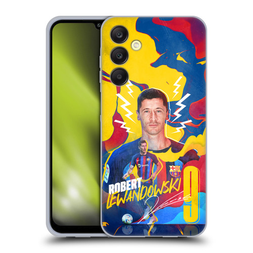 FC Barcelona 2022/23 First Team Robert Lewandowski Soft Gel Case for Samsung Galaxy A25 5G