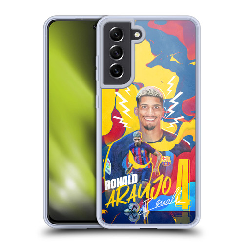 FC Barcelona 2022/23 First Team Ronald Araújo Soft Gel Case for Samsung Galaxy S21 FE 5G & MagSafe