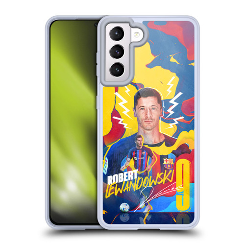FC Barcelona 2022/23 First Team Robert Lewandowski Soft Gel Case for Samsung Galaxy S21 5G & MagSafe