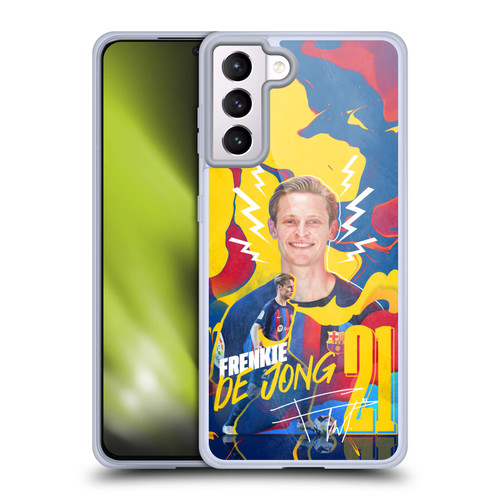 FC Barcelona 2022/23 First Team Frenkie de Jong Soft Gel Case for Samsung Galaxy S21+ 5G & MagSafe