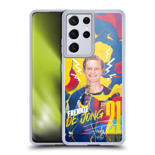 FC Barcelona 2022/23 First Team Frenkie de Jong Soft Gel Case for Samsung Galaxy S21 Ultra 5G & MagSafe