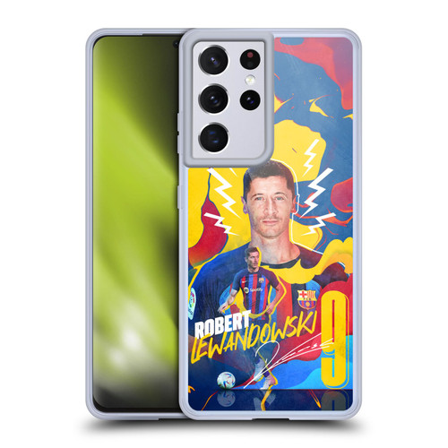 FC Barcelona 2022/23 First Team Robert Lewandowski Soft Gel Case for Samsung Galaxy S21 Ultra 5G & MagSafe
