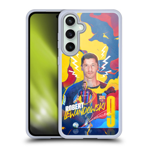 FC Barcelona 2022/23 First Team Robert Lewandowski Soft Gel Case for Samsung Galaxy S23 FE 5G & MagSafe