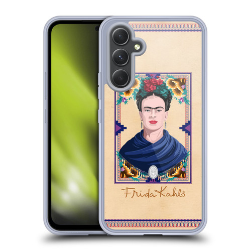 Frida Kahlo Portrait Blue Soft Gel Case for Samsung Galaxy A54 5G