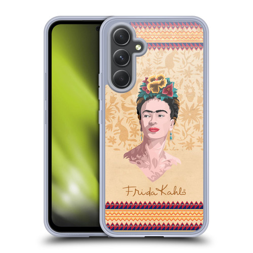 Frida Kahlo Portrait Yellow Soft Gel Case for Samsung Galaxy A54 5G