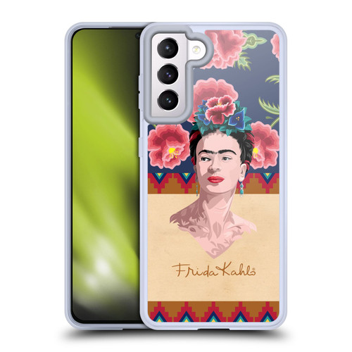 Frida Kahlo Portrait Red Soft Gel Case for Samsung Galaxy S21 5G & MagSafe