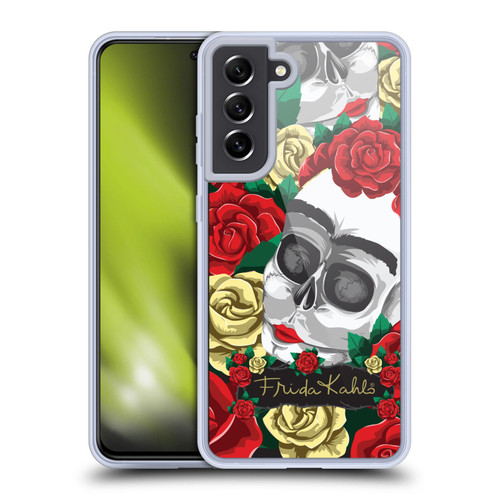 Frida Kahlo Roses Pair Skull Soft Gel Case for Samsung Galaxy S21 FE 5G & MagSafe