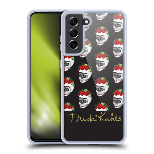 Frida Kahlo Roses Skull Pattern Soft Gel Case for Samsung Galaxy S21 FE 5G & MagSafe