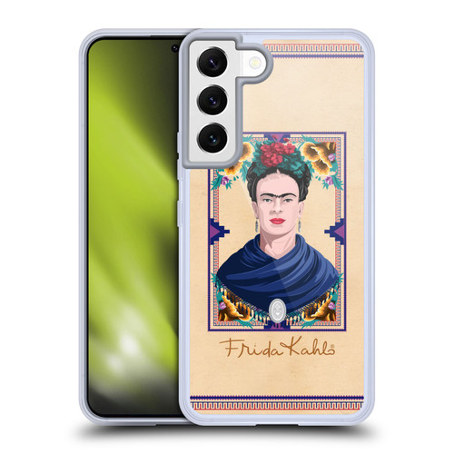 Frida Kahlo Portrait Blue Soft Gel Case for Samsung Galaxy S22 5G & MagSafe