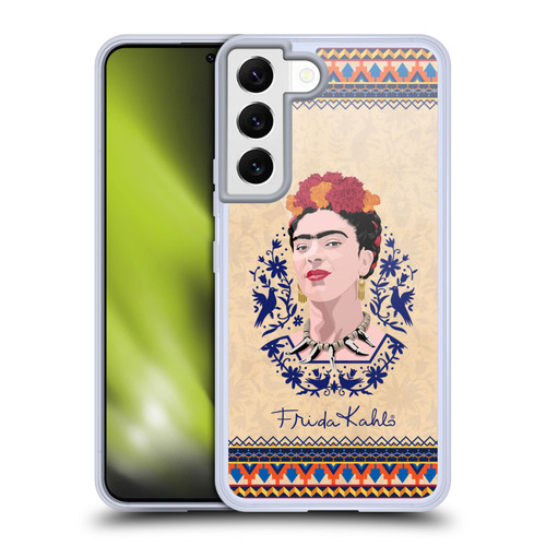 Frida Kahlo Portrait Navy Blue Soft Gel Case for Samsung Galaxy S22 5G & MagSafe