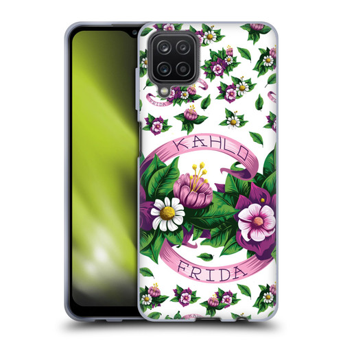 Frida Kahlo Purple Florals Ribbon Soft Gel Case for Samsung Galaxy A12 (2020)
