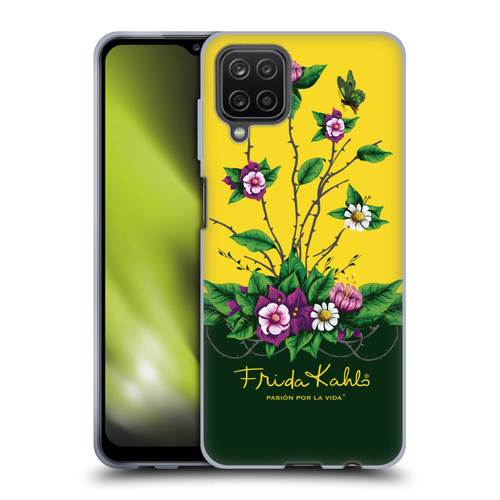 Frida Kahlo Purple Florals Shrub Soft Gel Case for Samsung Galaxy A12 (2020)