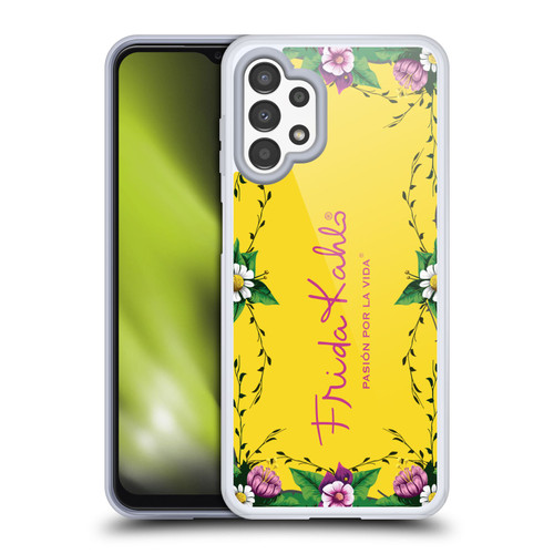 Frida Kahlo Purple Florals Frame Soft Gel Case for Samsung Galaxy A13 (2022)
