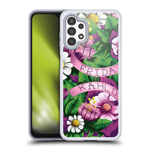 Frida Kahlo Purple Florals Lace Soft Gel Case for Samsung Galaxy A13 (2022)